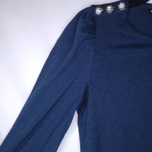 Veronica Beard Top Small Blue Meg Petrol Pima Cotton NWT - Picture 3 of 12
